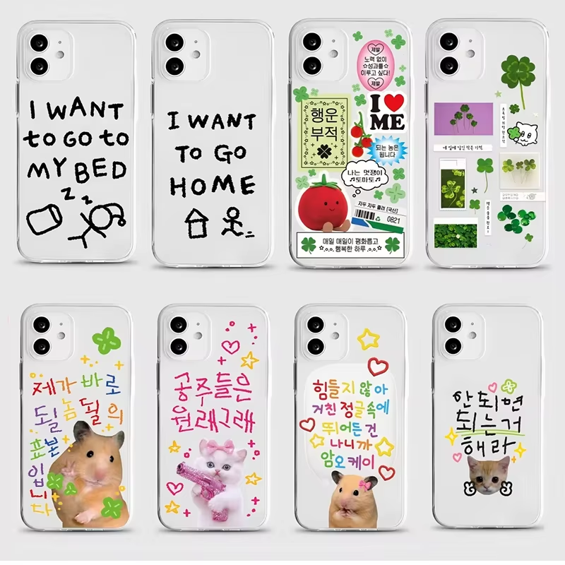 Phone Cases Xr Iphone - Capa Transparente Coreana Fofa com Trevo